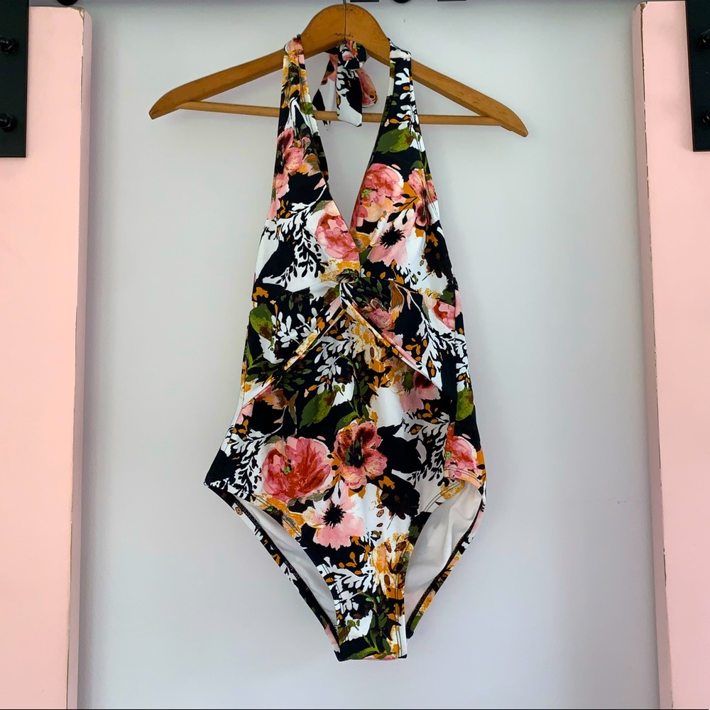 Kona Sol One Piece Bathing suit floral small